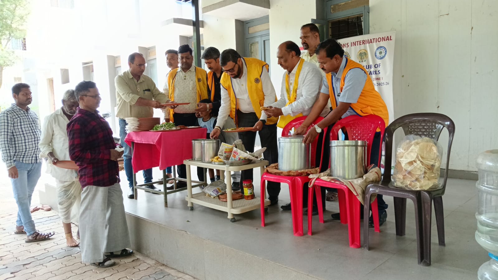 Serving food