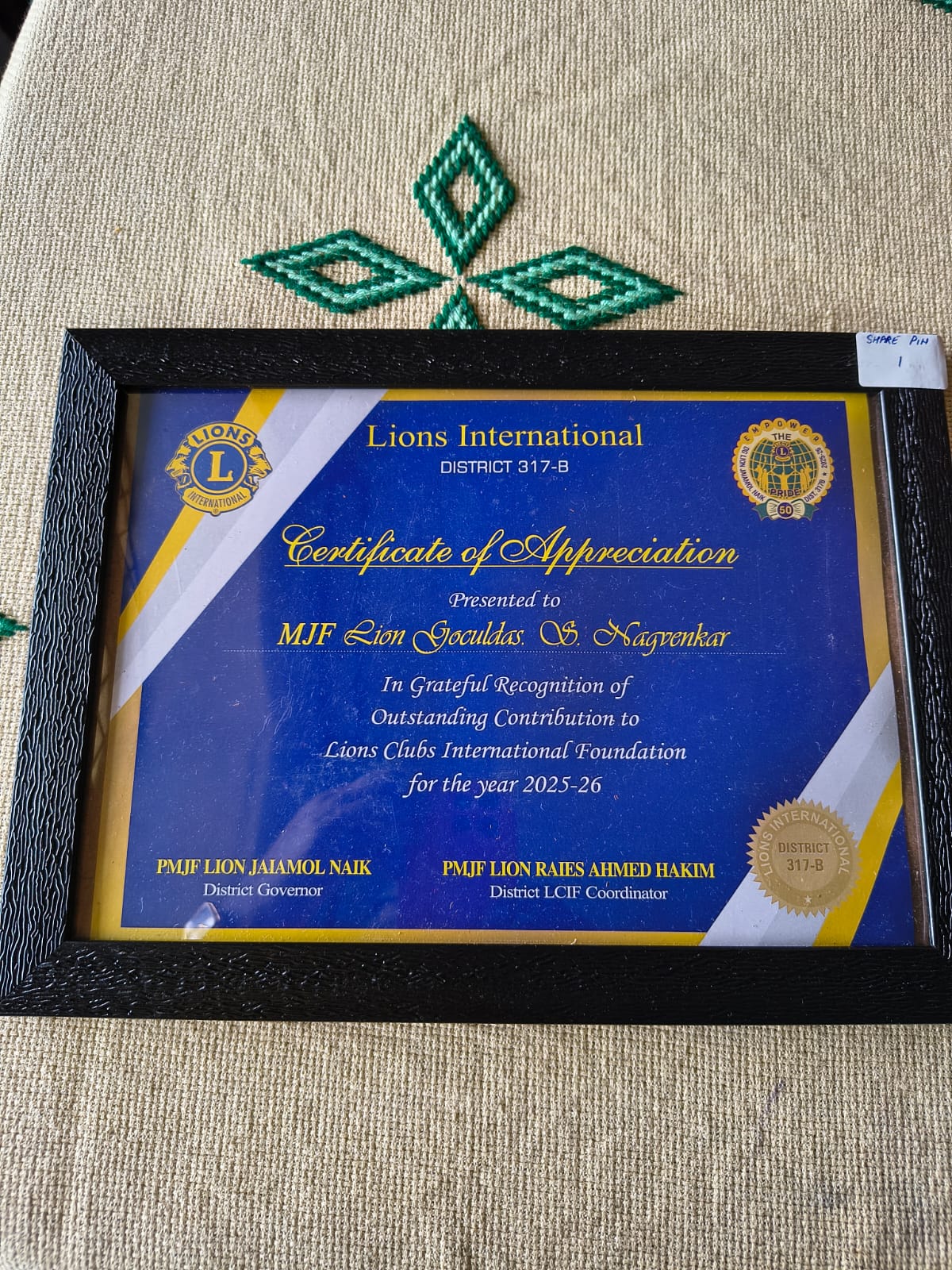 INTERNATIONAL PRESIDENTIAL SUPPORT 2025-26 GOLDEN PIN CONTRIBUTION TO LCIF