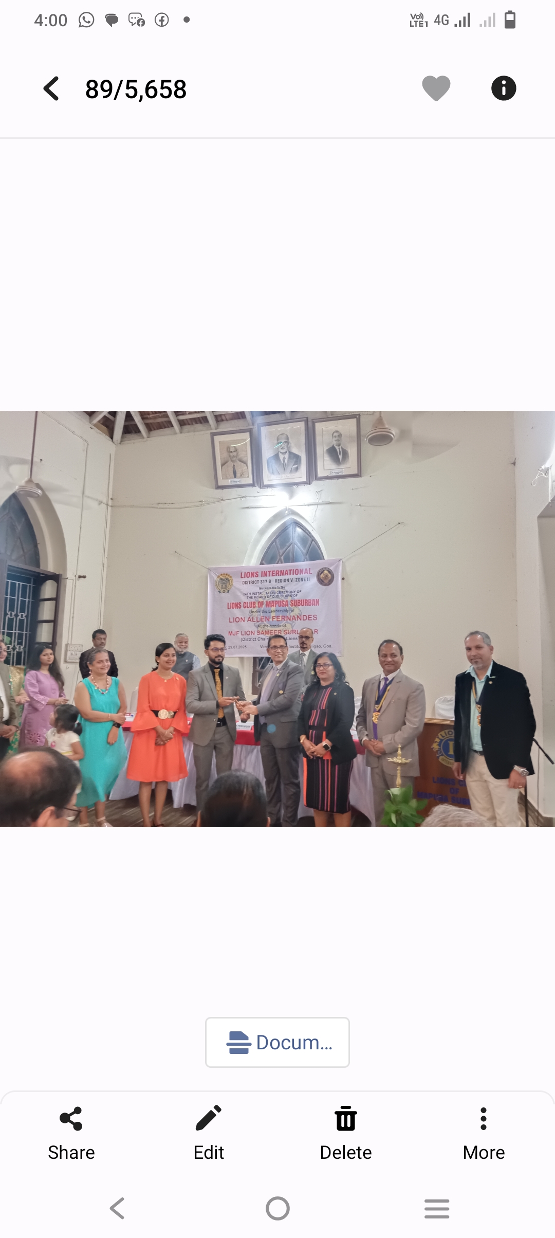 Attended Club Installation of Lions club of Mapusa Suburban 