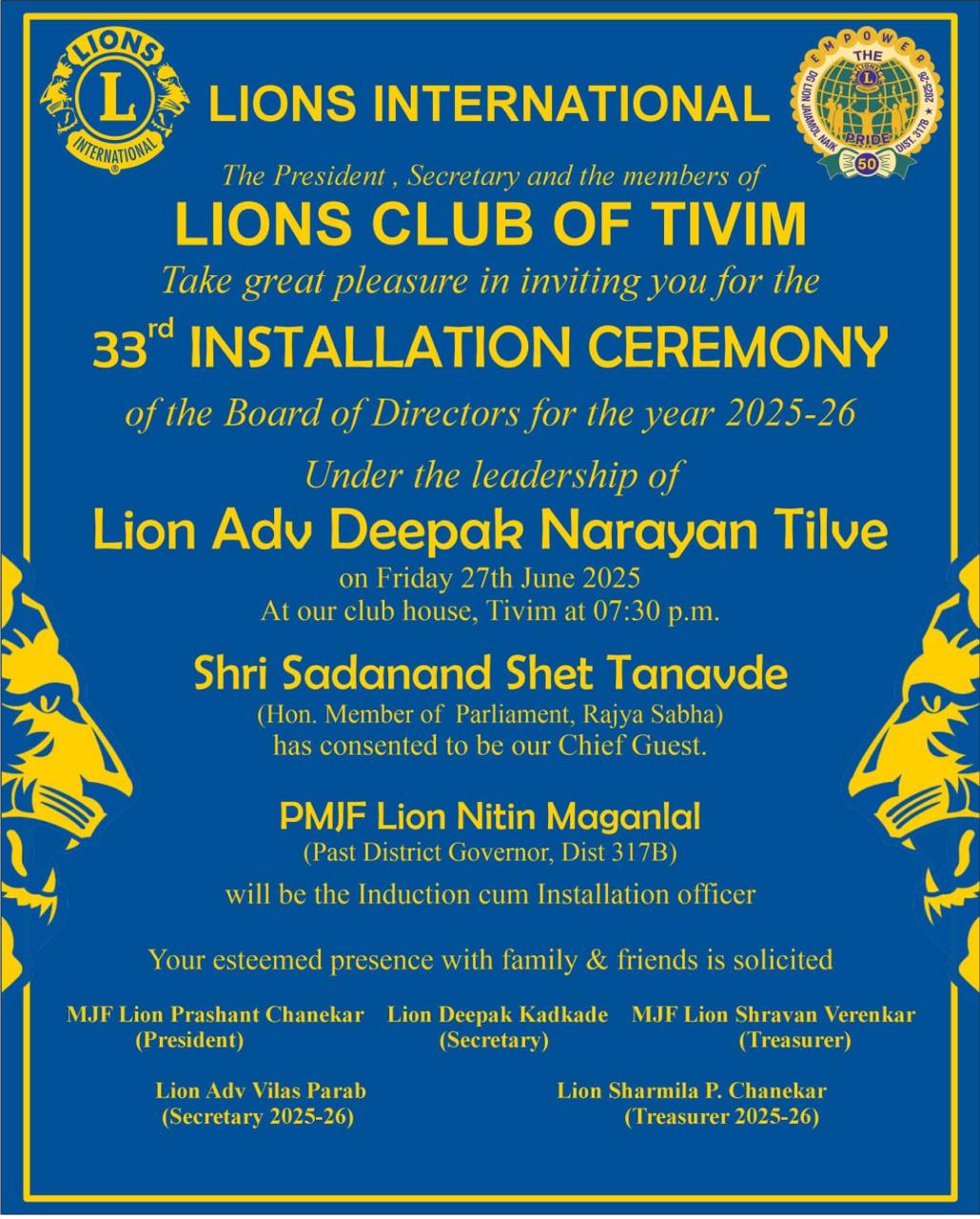 members attended installation