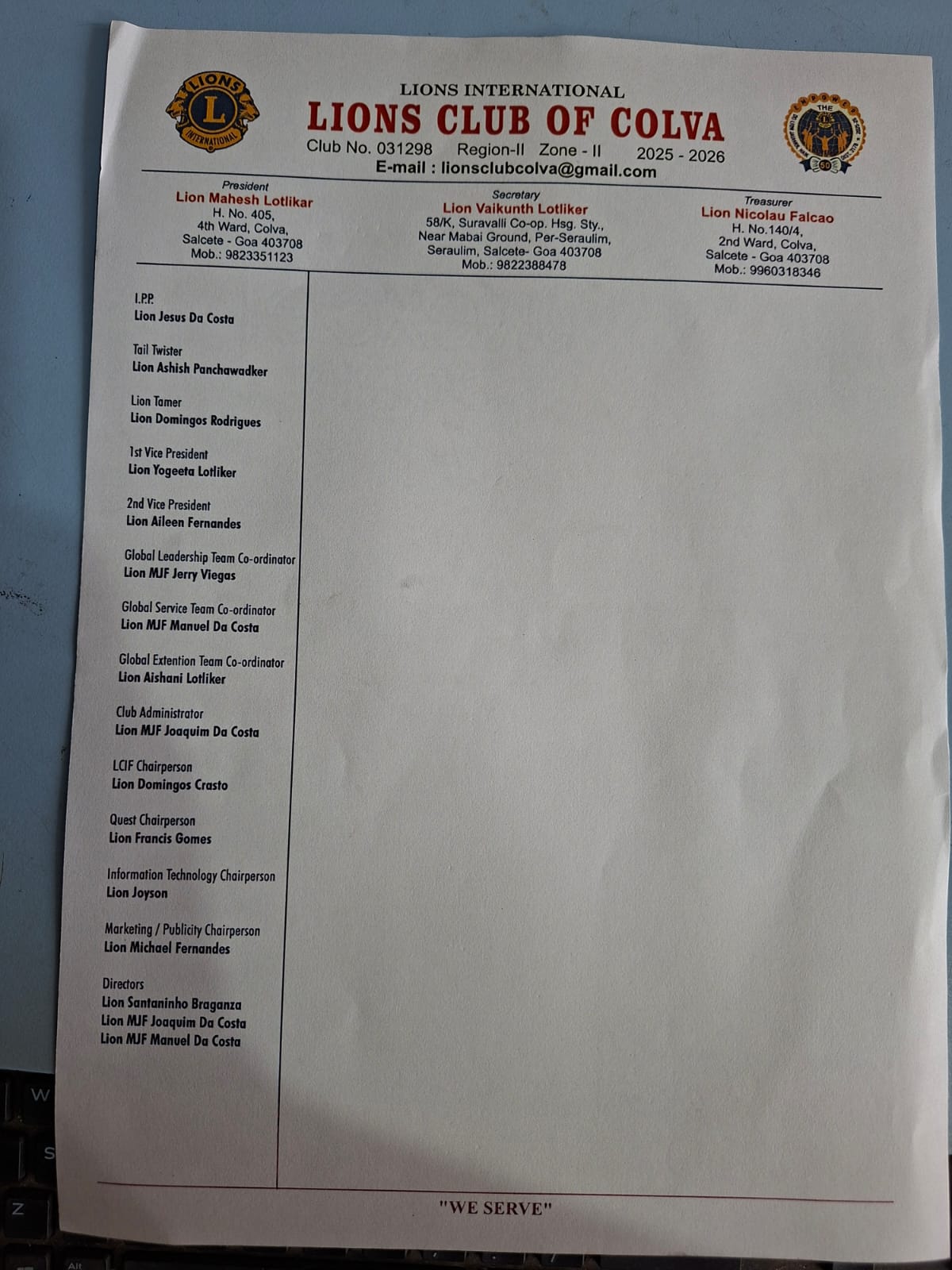 Appointment of new club committees