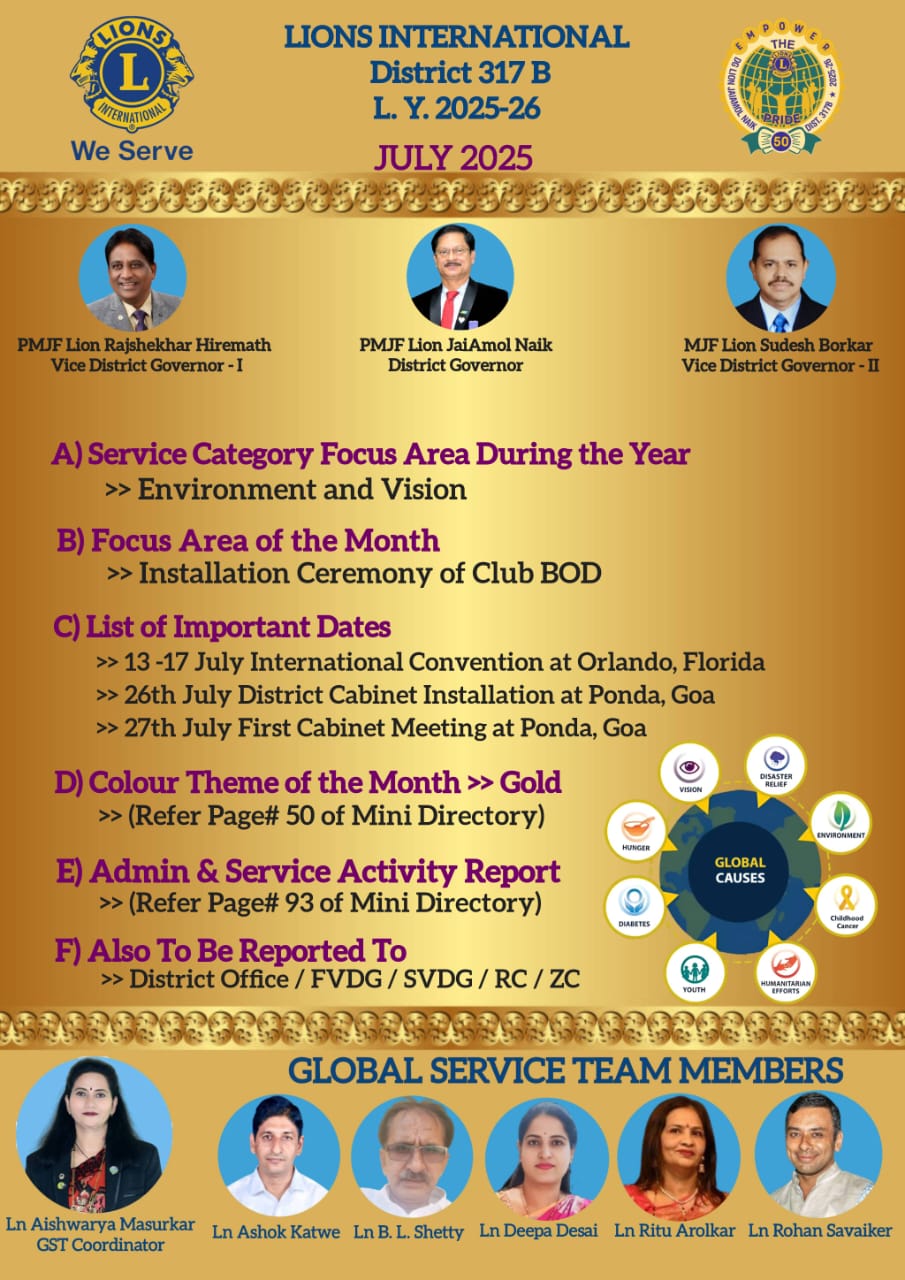 Focus Areas of the Month of July 