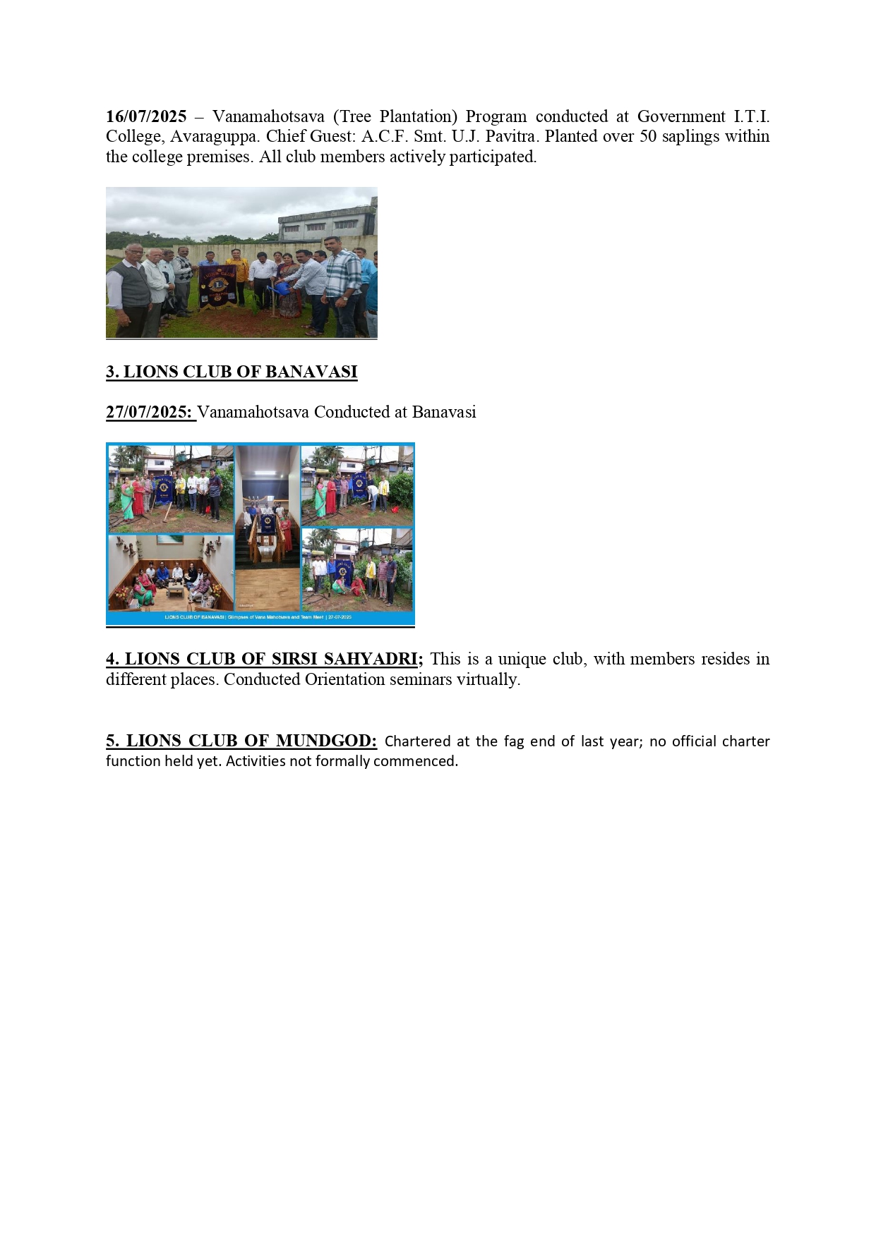 ZONE CHAIRPERSON ZONE 1 REGION 12 MONTHLY REPORT