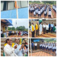 participated in flag hoisting ceremony at Shanta Vidyalaya school at Sodiem, Siolim   