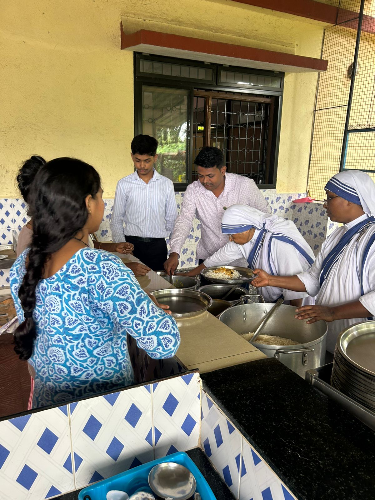 Served Food to 60 Inmates and 20 staff members of Mother Theresa Old age home 