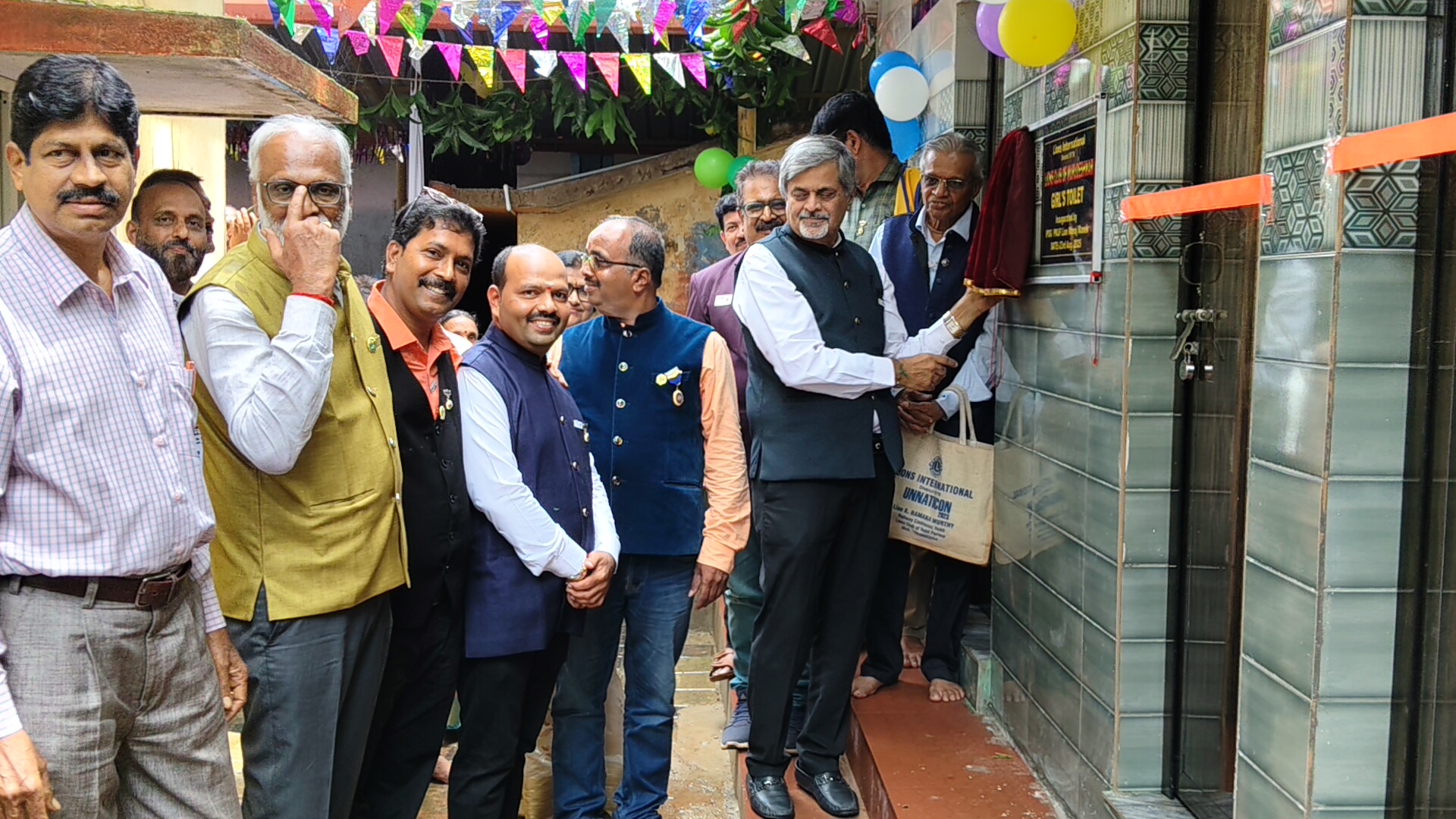 INAGUARATED GIRLS TOILET BUILT UNDER DCG GRANT.