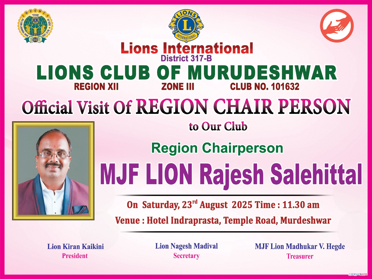 REGION CHAIRPERSON OFFICIALLY VISITED OUR CLUB.