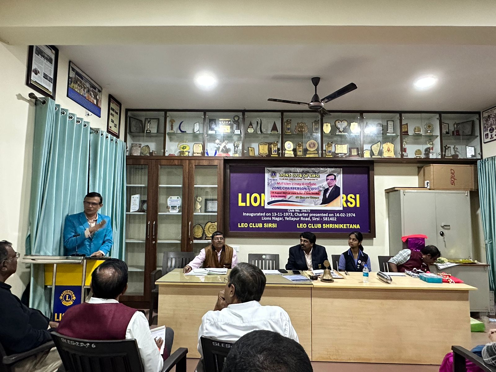 ZONE CHAIRPERSON VISIT TO LIONS CLUB OF SIRSI
