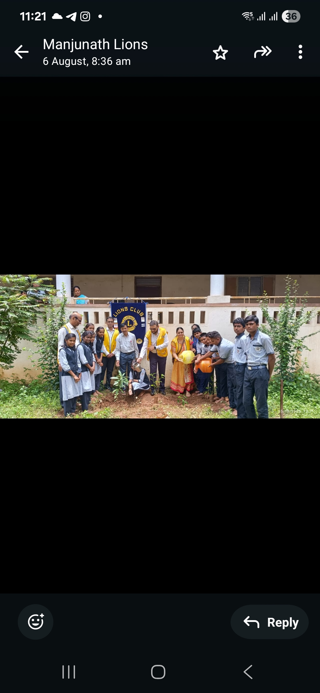 Planting tree saplings at R.K.Kokati school 