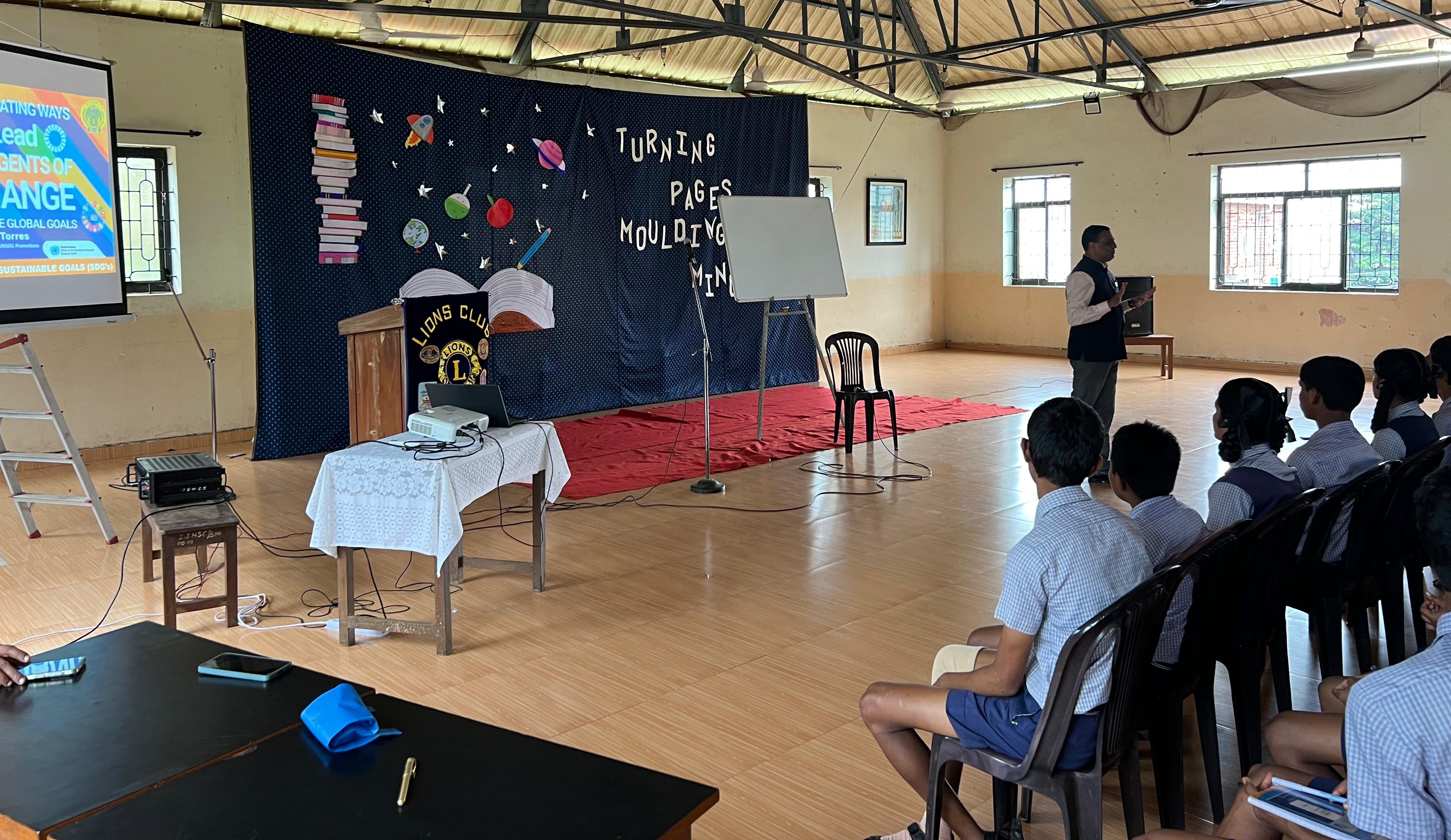 Localising UNSDG Goals On The Occasion of International Youth Day Celebration a Seminar to 105 SSC Students by DC for UNSDG Promotions organised by Lions Club of Colva