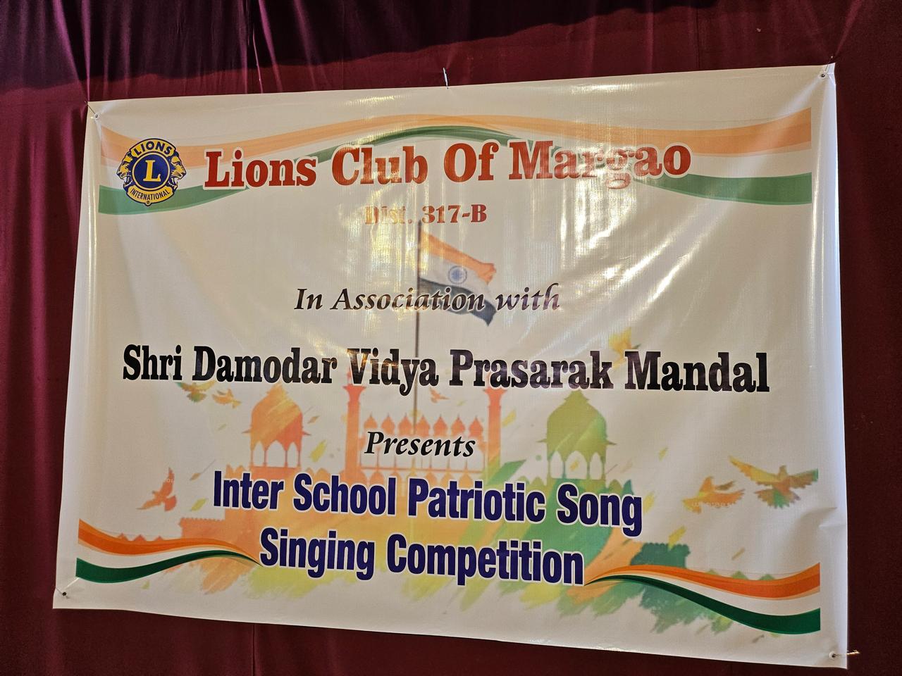 Patriotic Singing Competition for Schools of Margao Collaboration with Shree Damodar Vidya Prasarak Mandal