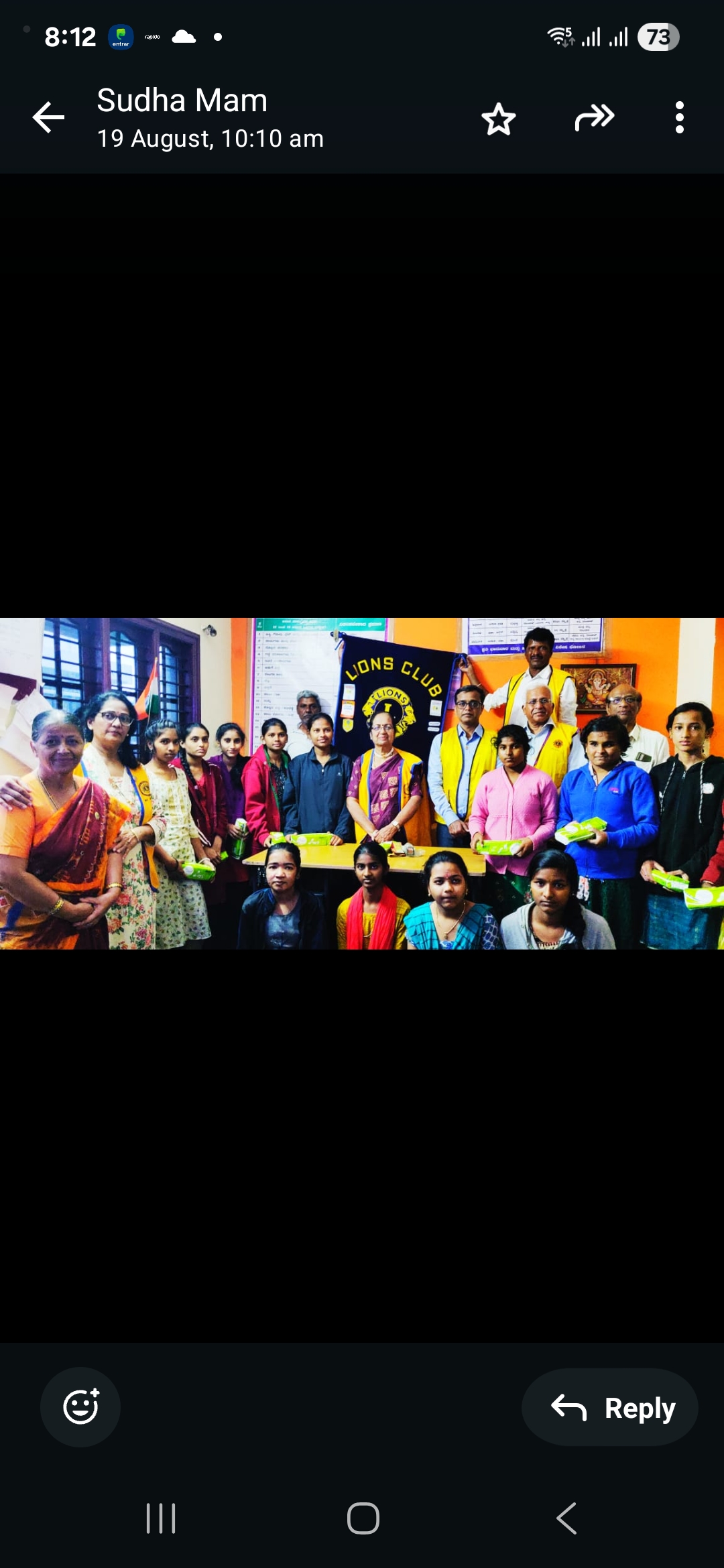 Distribution of hygiene products ar Sneha open shelter home