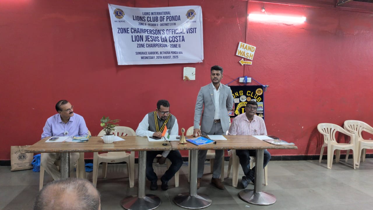 Official Visit of Zone Chairperson Lion Jesus Da Costa to our Cub on 20th August 2025 during 4th G.B. Cum B.O.D. Meeting 