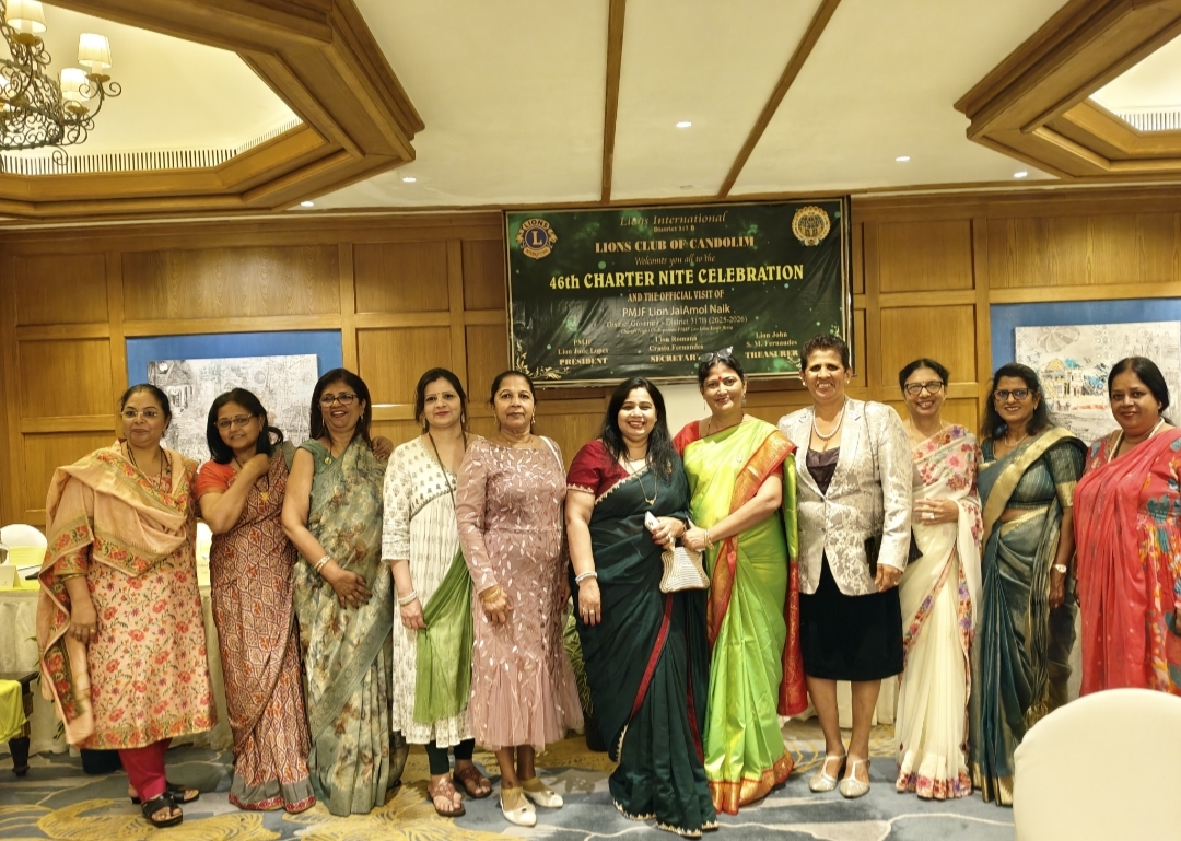 Members of Lions Club of Panjim attended the 46th Charter Nite Celebration and District Governor visit to the Lions Club of Candolim on 3rd September 