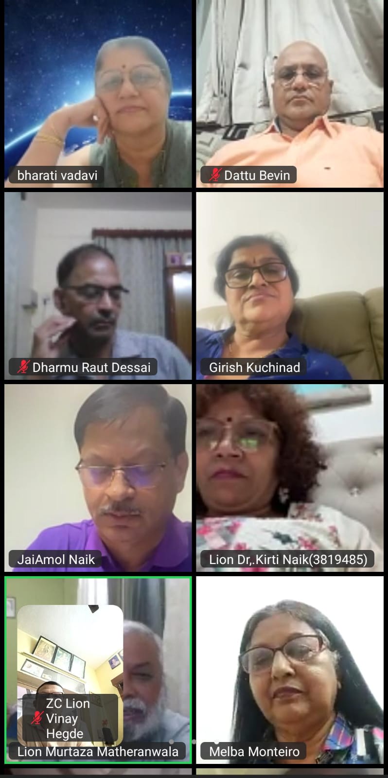 ATTENDED ZOOM MEETING CALLED BY DISTRICT GOVERNOR FOR RC & ZC