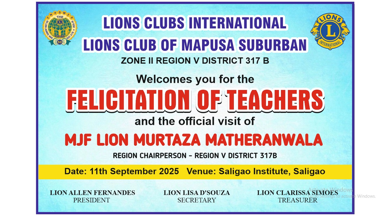 official Visit to Lions Club Of Mapusa Suburban 