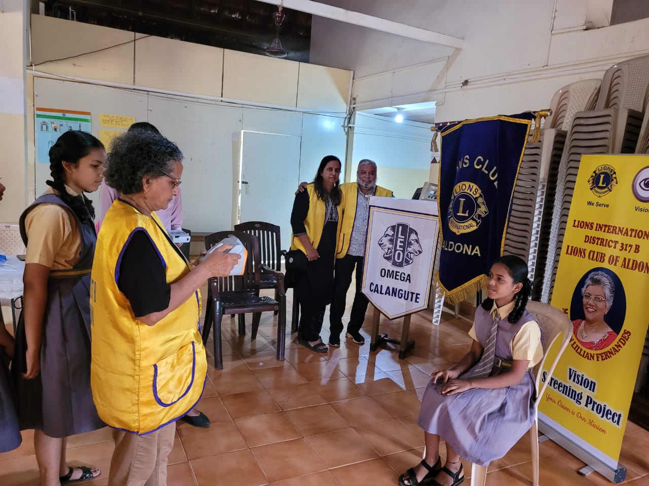 Twinning activity of Vision screening with L C Aldona at Little Flower of Jesus High School
