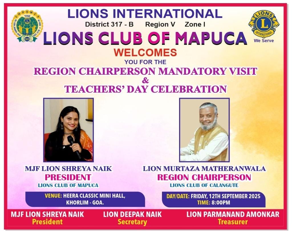 Mandatory visit to Lions Club Of Mapusa 
