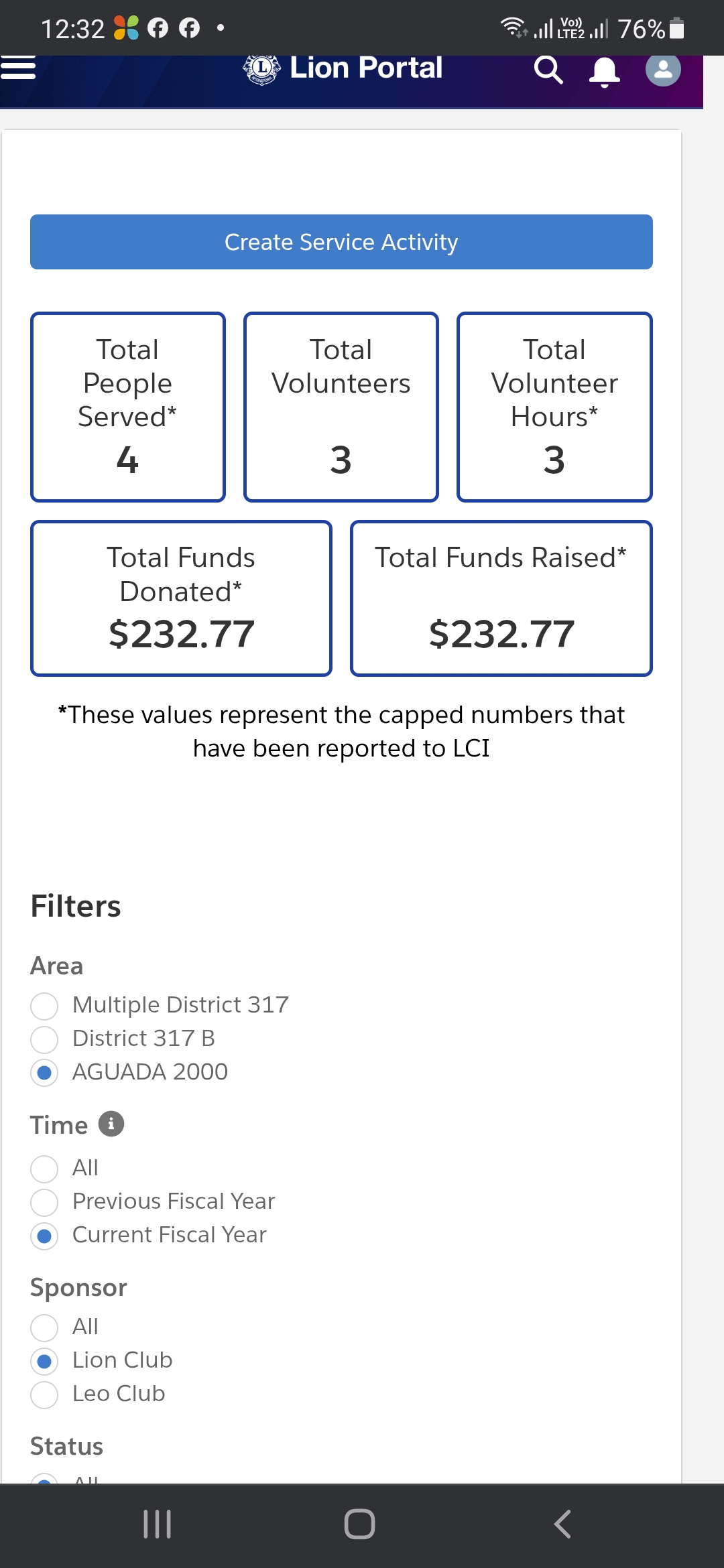 Service Activity -reg