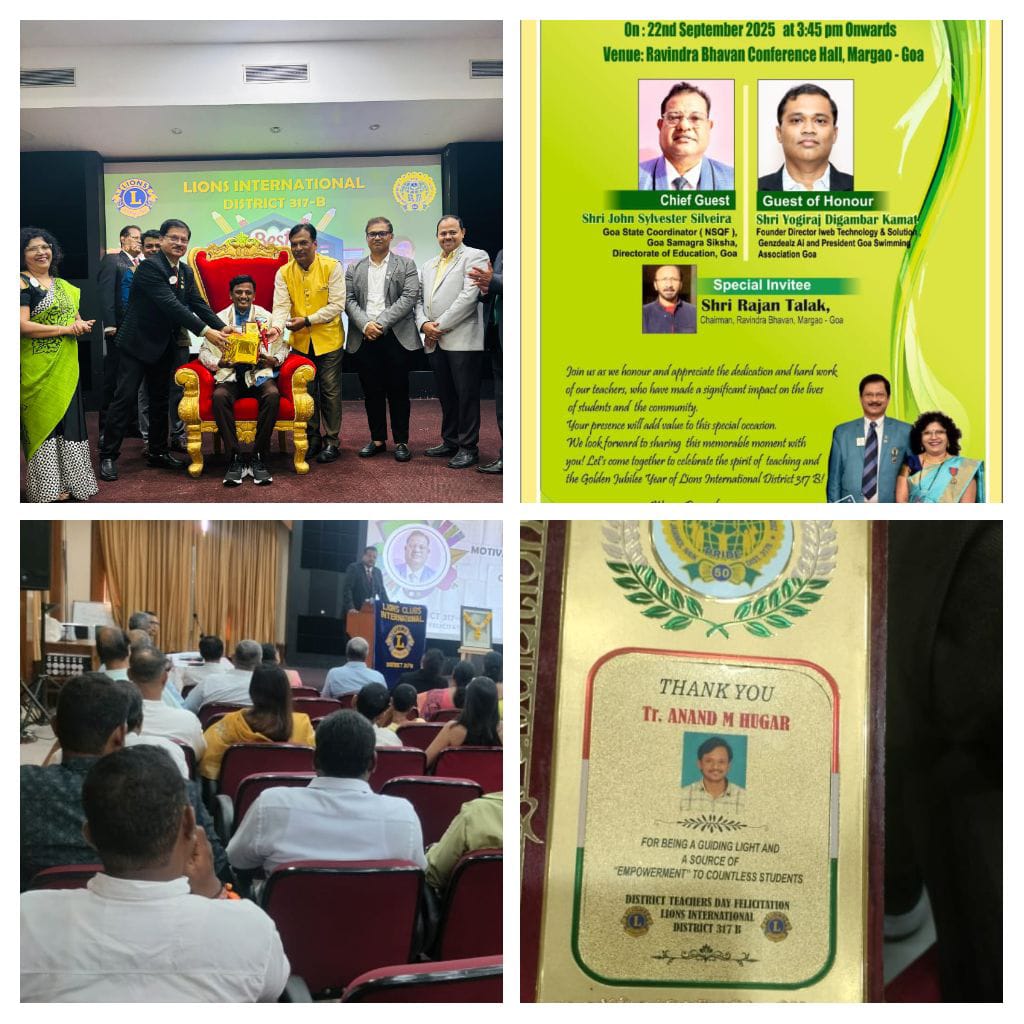 Teacher`s  Day Celebration & Felicitation 2025 by DG in Goa