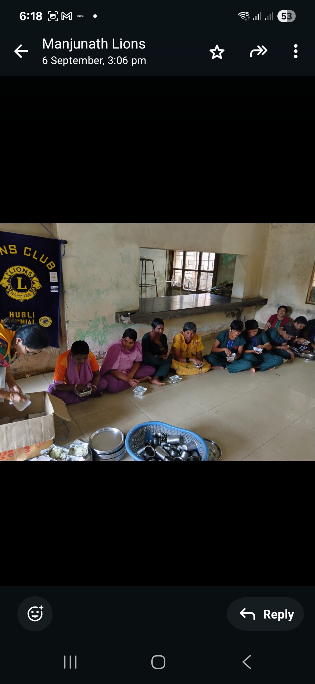 Distribution of breakfast to inmates 