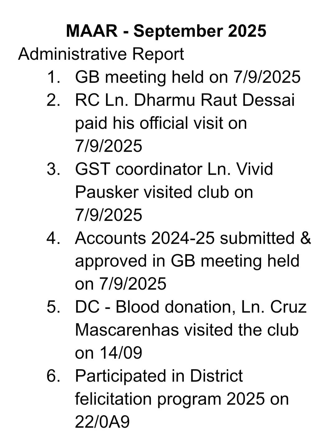 MAAR - September 2025