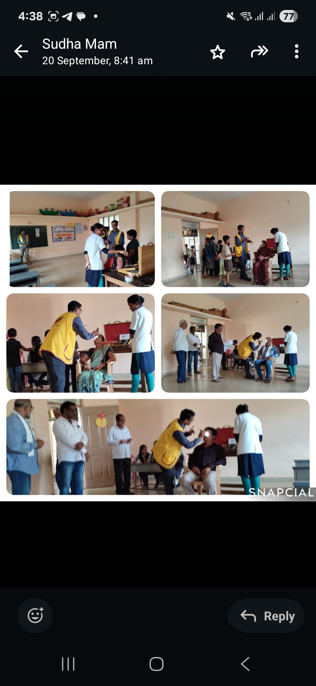 Eye screening camp in school for students and parents