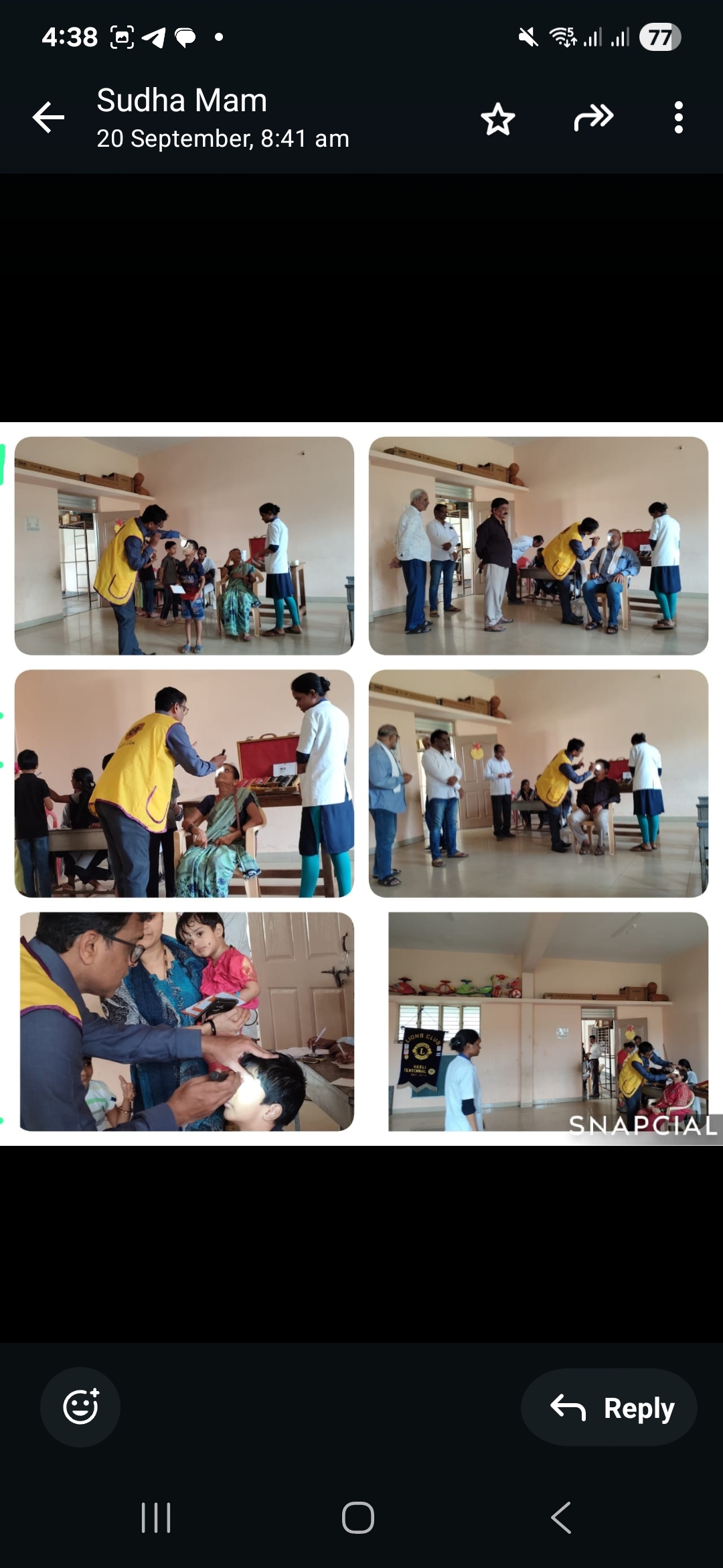 Eye screening camp in school for students and parents