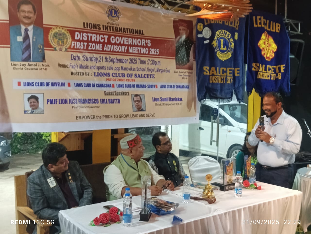 Hosting district Governor's 1st zone advisory meeting of zone 1 Region 2 of ZC lion Gaurish vernekar 