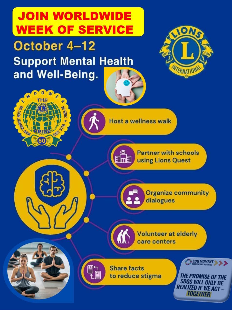 Continous Promotion with Support Mental Health & Well Being UNSDG #3 Lion Adrian Torres DC UNSDG Promotion District 317B