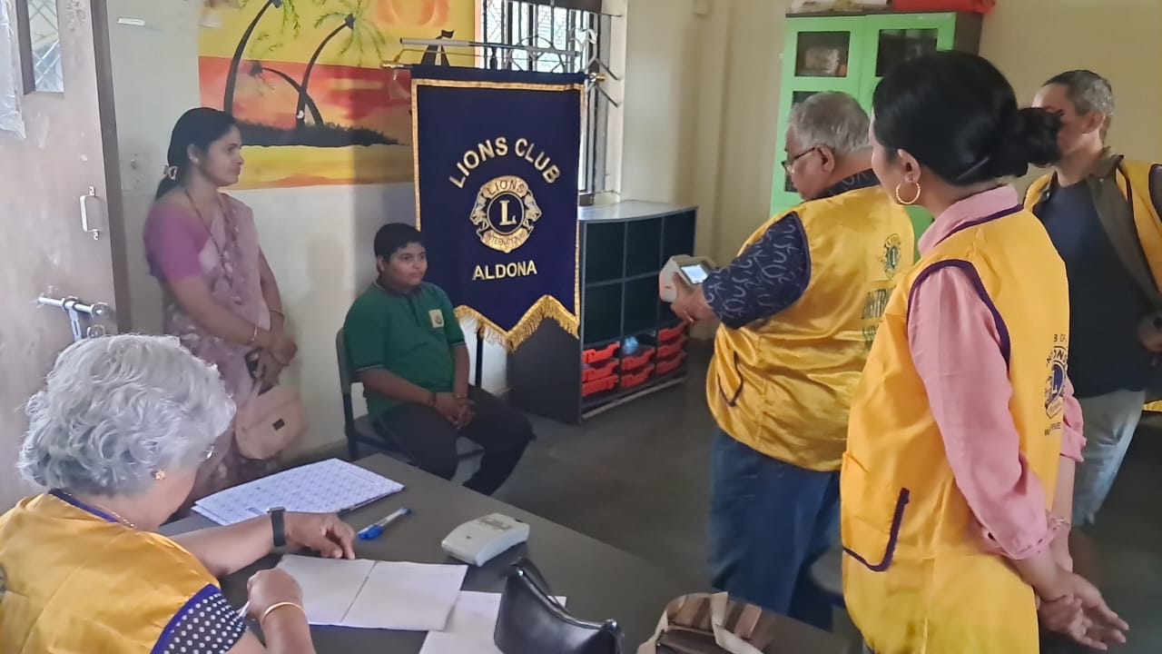 Vision screening for students at Sanjay School