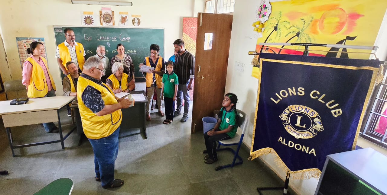 Vision screening for students at Sanjay School