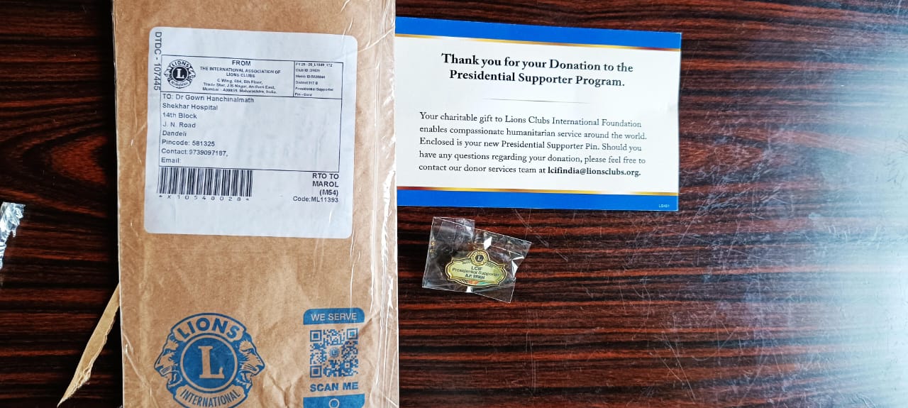 LCIF PRESIDENTIAL SUPPORTER PIN