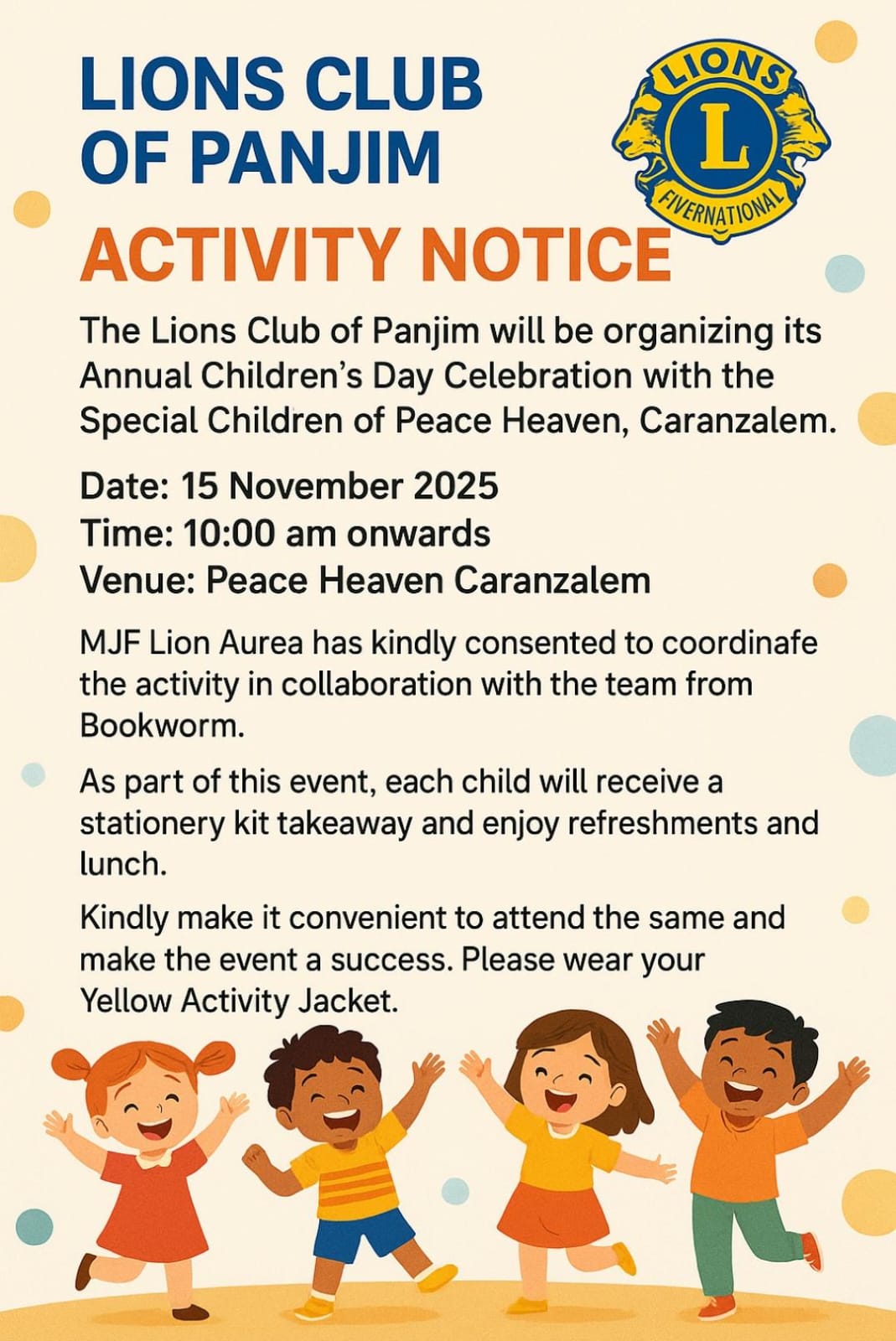 CHILDREN'S DAY CELEBRATIONS AT PEACE HAVEN, A SCHOOL / HOME FOR THE LESS PRIVILEDGED