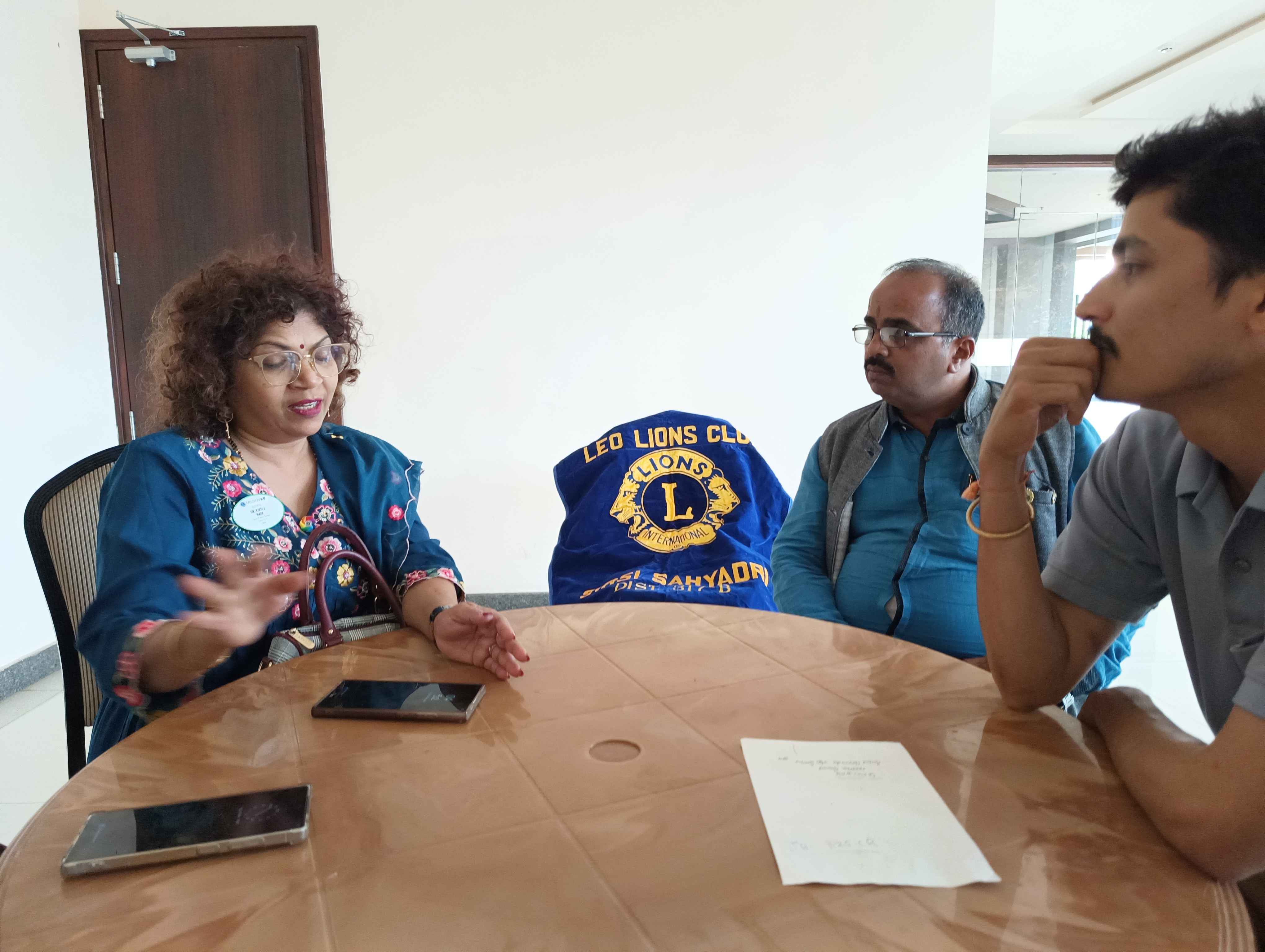 ACCOMPANYING DIST GOVERNOR FOR LEO LIONS CLUB SAHYADRI VISIT