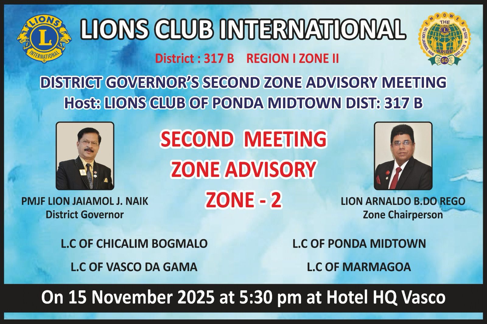 Attended 2nd Zone Advisory Meet Of Region 1 Zone 2 of ZC Lion Arnaldo REgo at Vasco