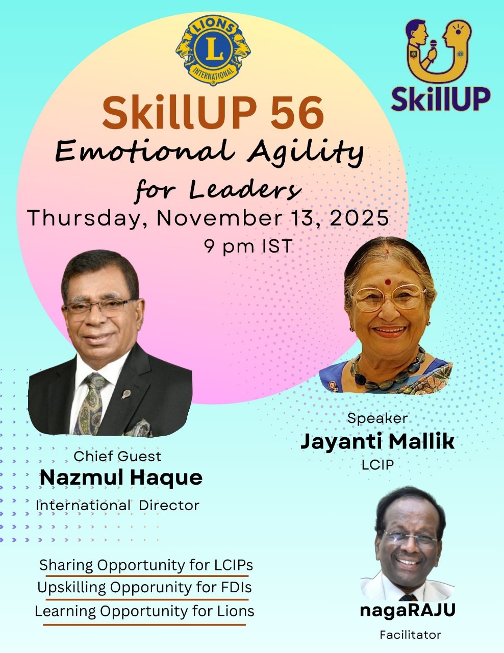 Attended Online Training Event Skill Up by LCIP Jayanti Malik on the Topic Emotional Agility by Leaders
