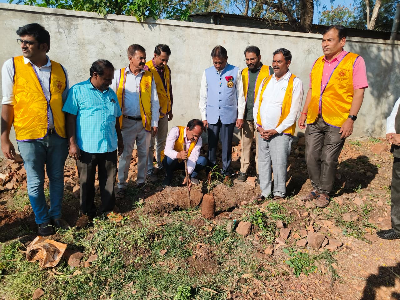 Tree plantation at the Alabala Government School premises.