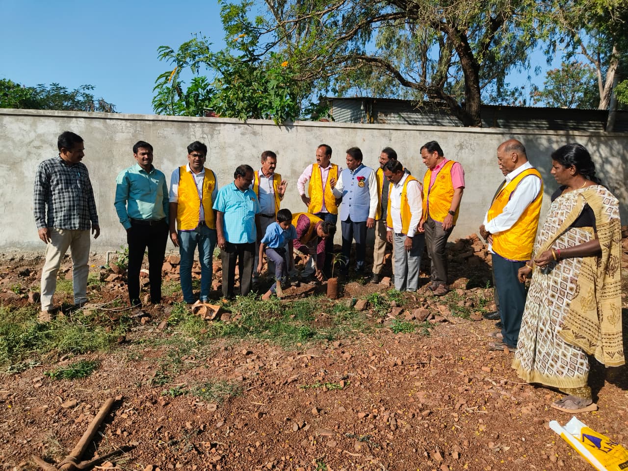 Tree plantation at the Alabala Government School premises.