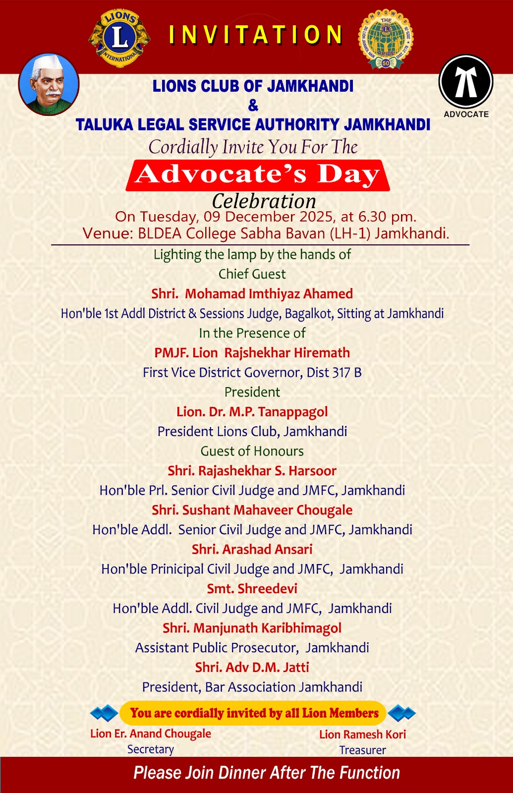Advocates Day celebration program at BLDEA College.