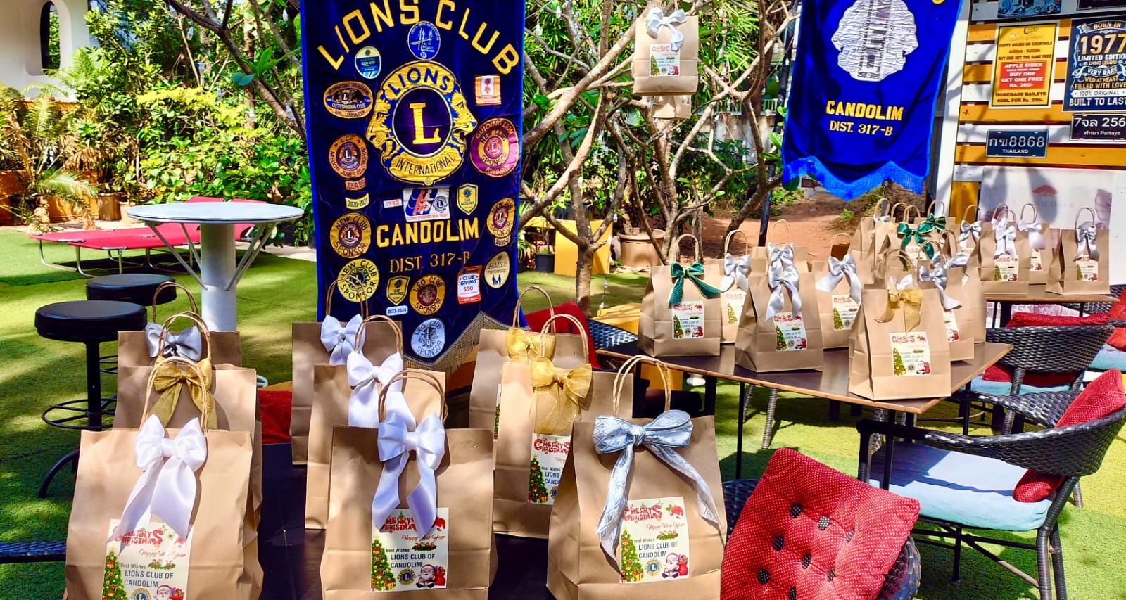 Donation of clothes to economically weak children in Candolim.