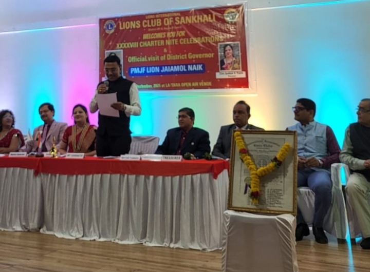 Displayed Club Charter Certificate during DG Visit 