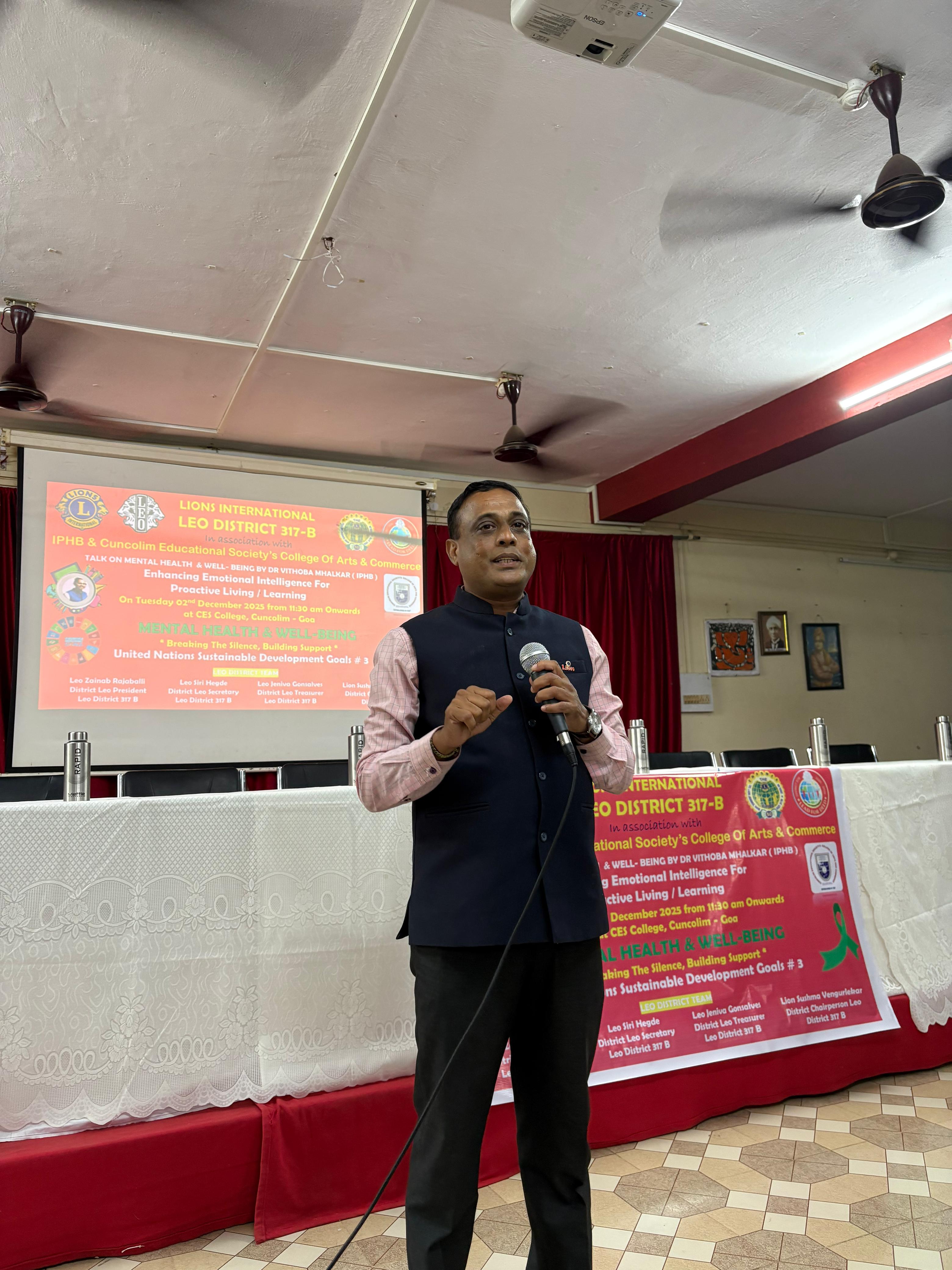 Leo District 317 B Organised A Seminar on Mental Health and Spoke on The Talk About Mental Health