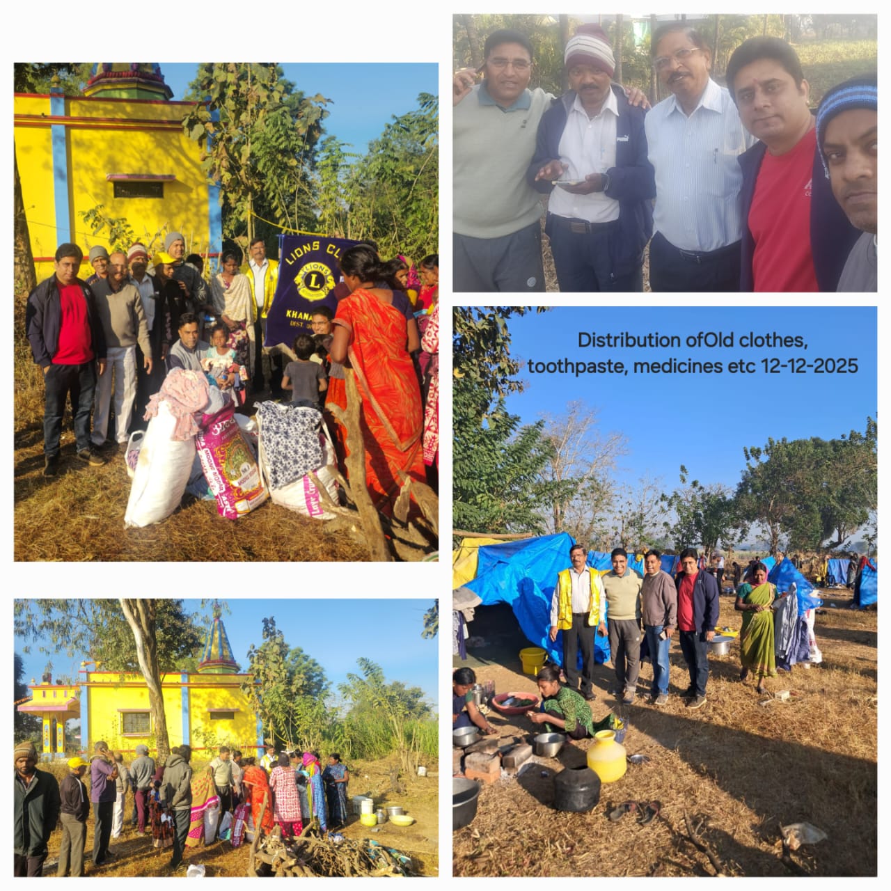 Distribution of Old clothes but usable, toothpaste, soap, toothbrush, Medicines and other necessary things to Cane Harvesting workers 