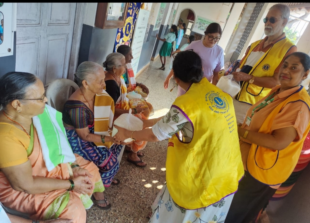 In observance of Hunger Relief Week, members of the Lions Club of Panjim distributed food essentials as requested by the village needy families, addressing their immediate needs with care and compassion.