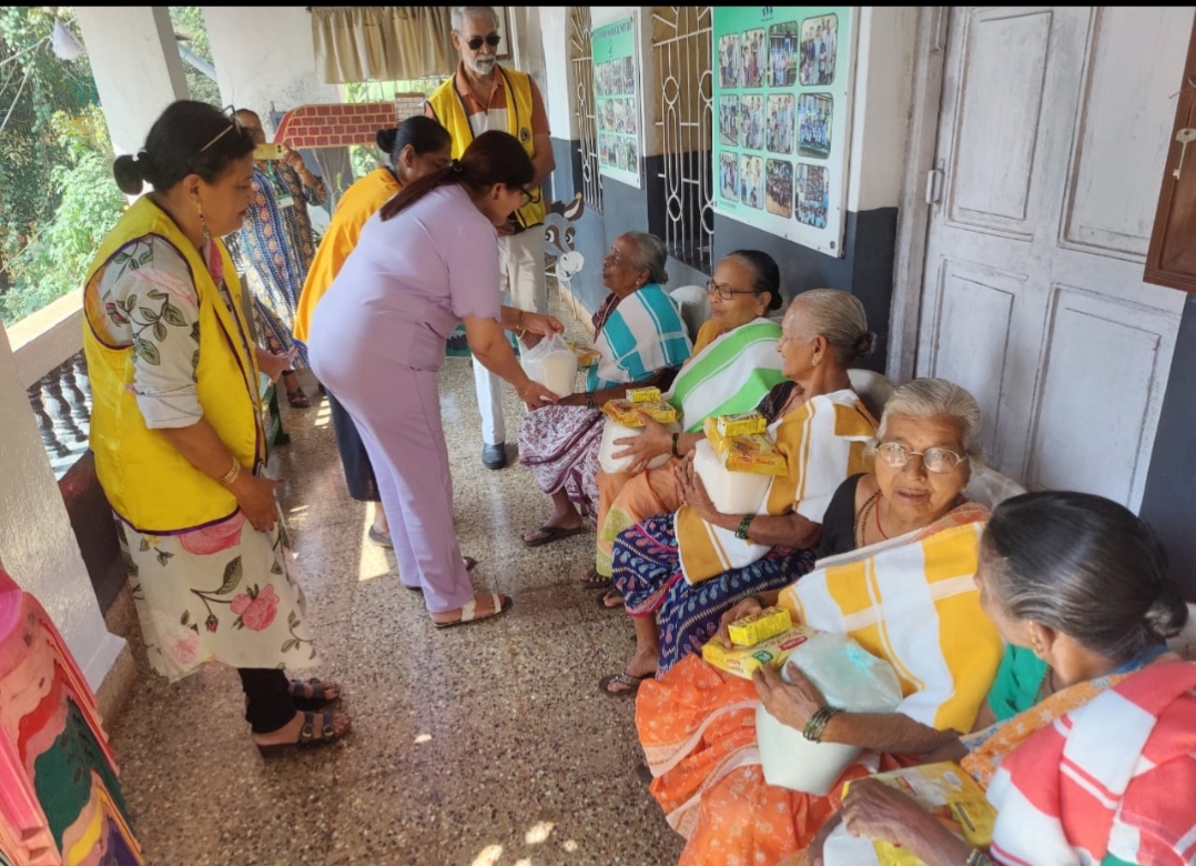 In observance of Hunger Relief Week, members of the Lions Club of Panjim distributed food essentials as requested by the village needy families, addressing their immediate needs with care and compassion.