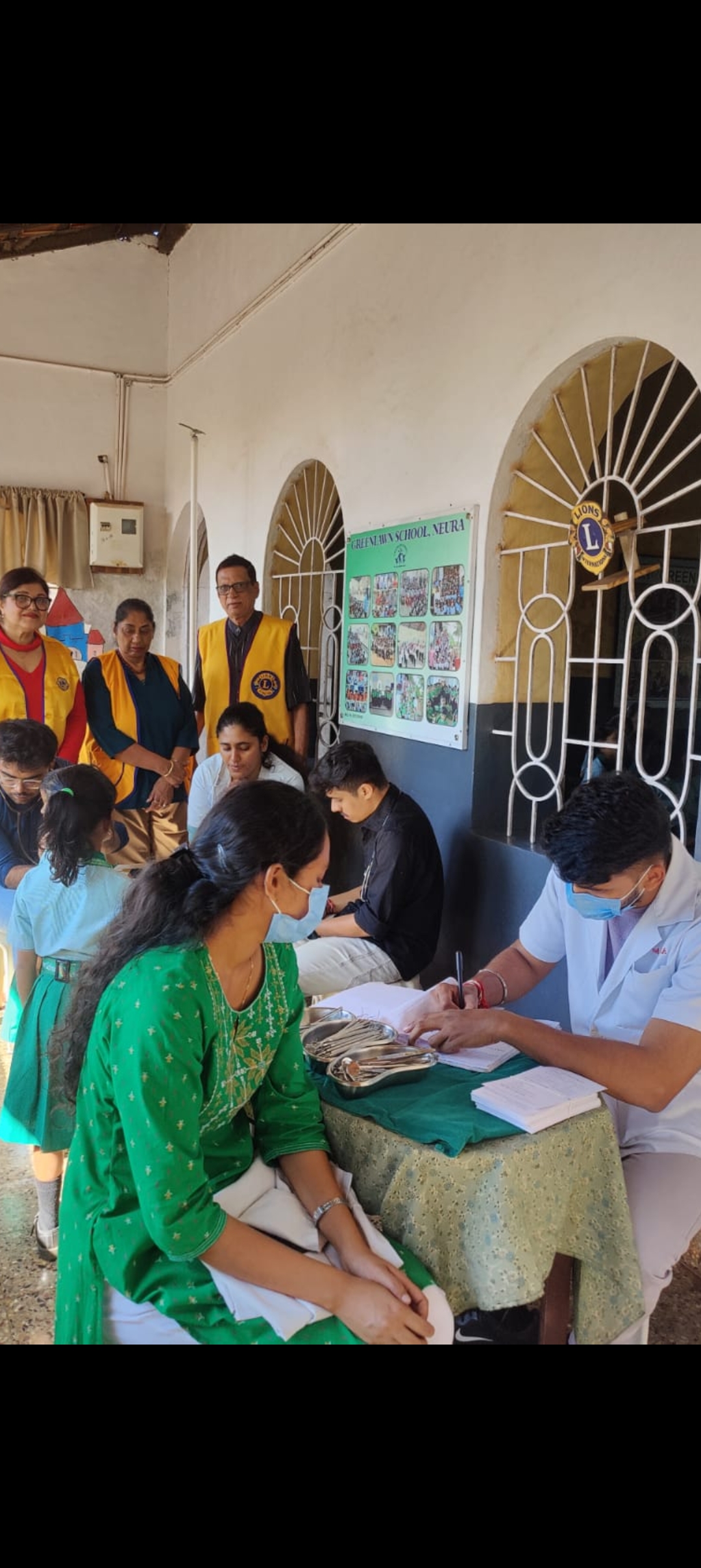Members of Lions Club of Panjim conducted a medical.camp for students of Greenlawn Primary school