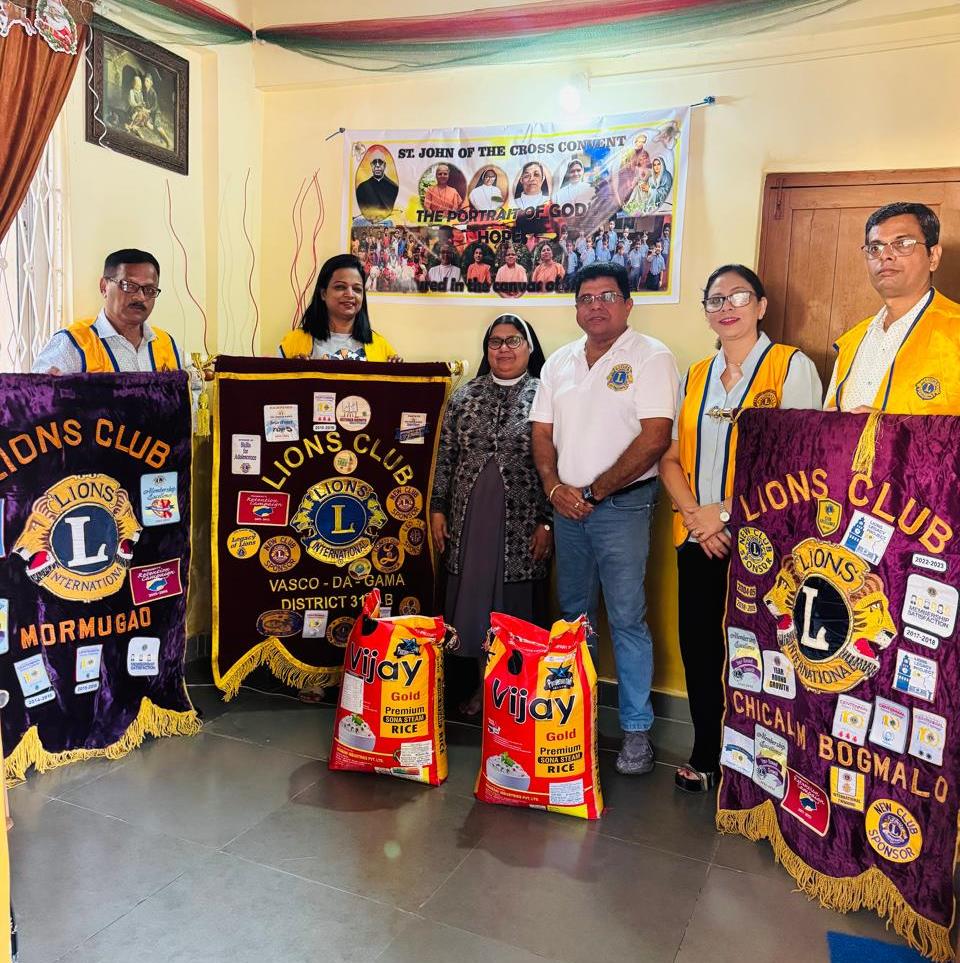 Zone Chairperson lion Arnald Basilio Do Rego organised an activity of donating Four rice bags to the needy and destitute 