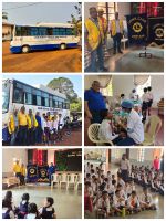 Twinning activity with Lions club of Aldona at Holy Cross school for 450 students , Bastora.