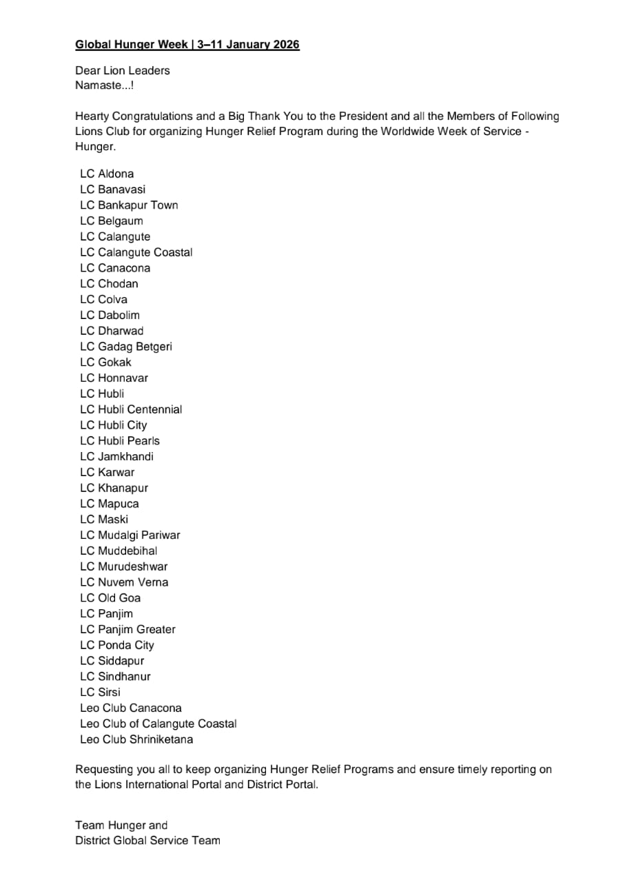 List of Participant Clubs
